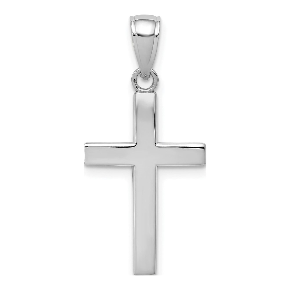10K White Gold Polished Cross Pendant