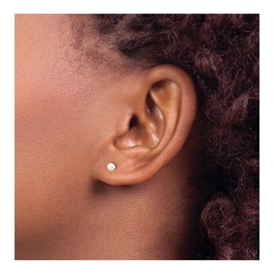 10K White Gold Round Freshwater Cultured Pearl Stud Earrings – view 3