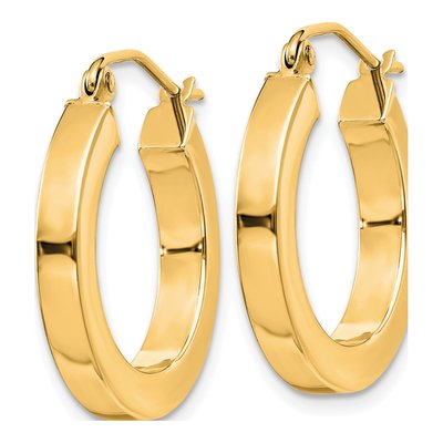 10K Yellow Gold 20mm Square Hoop Earrings – view 3