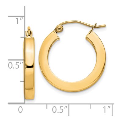 10K Yellow Gold 20mm Square Hoop Earrings – view 5