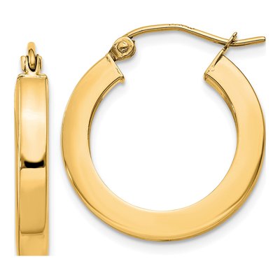 10K Yellow Gold 20mm Square Hoop Earrings