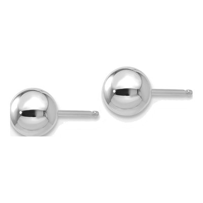 10K White Gold Ball Stud Earrings – view 3