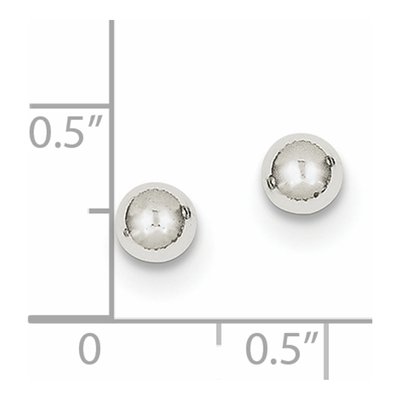 10K White Gold Ball Stud Earrings – view 5