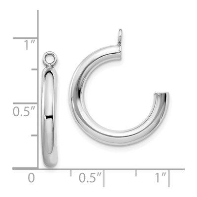 10K White Gold 20mm J- Hoop Earrings – view 4