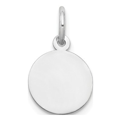10K White Gold Round Disc Charm