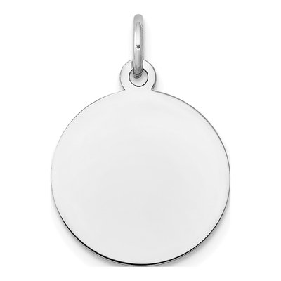 10K White Gold Disc Pendant