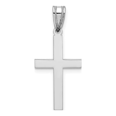 10K White Gold Latin Cross Pendant