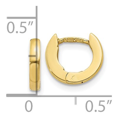 10K Yellow Gold 9.5mm Huggie Hoop Earrings – view 4