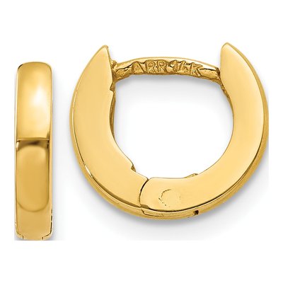 10K Yellow Gold 9.5mm Huggie Hoop Earrings
