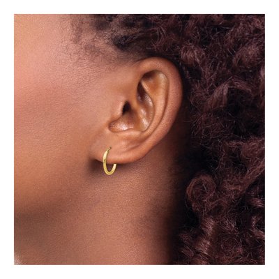 10K Yellow Gold 14mm Endless Hoop Earrings – view 3