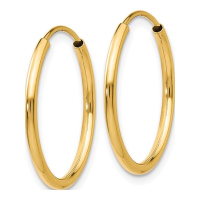 10K Yellow Gold 18mm Endless Hoop Earrings – view 3