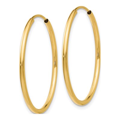 10K Yellow Gold 25mm Endless Hoop Earrings – view 3