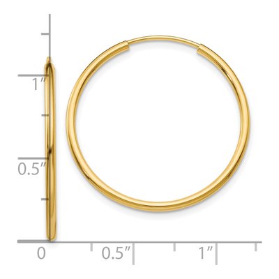 10K Yellow Gold 25mm Endless Hoop Earrings – view 5