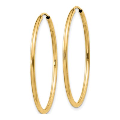 10K Yellow Gold 30mm Endless Hoop Earrings – view 3