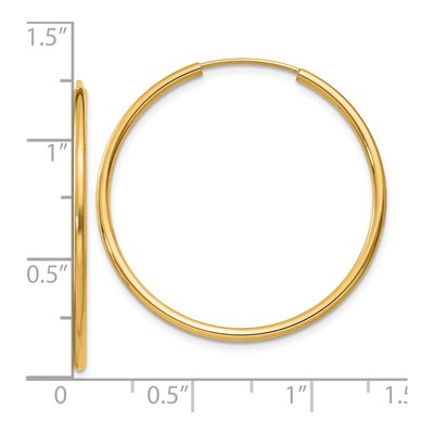 10K Yellow Gold 30mm Endless Hoop Earrings – view 5