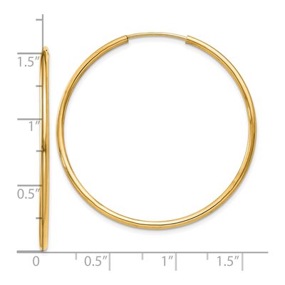 10K Yellow Gold 35mm Endless Hoop Earrings – view 5