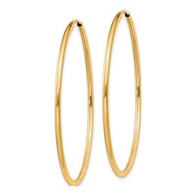 10K Yellow Gold 40mm Endless Hoop Earrings – view 3