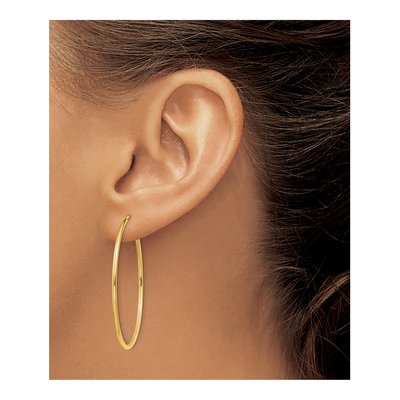 10K Yellow Gold 40mm Endless Hoop Earrings – view 4
