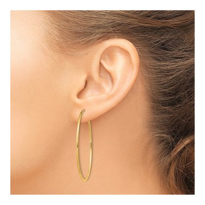 10K Yellow Gold 45mm Endless Hoop Earrings – view 4
