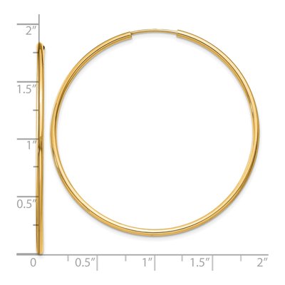 10K Yellow Gold 45mm Endless Hoop Earrings – view 5