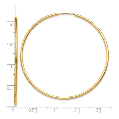 10K Yellow Gold 50mm Endless Hoop Earrings – view 5
