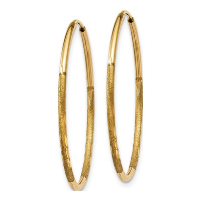 10K Yellow Gold 25mm Diamond-Cut Endless Hoop Earrings – view 3