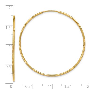 10K Yellow Gold 40mm Diamond-Cut Endless Hoop Earrings – view 5