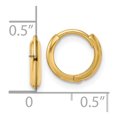 10K Yellow Gold 10mm Huggie Hoop Earrings – view 5