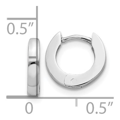 10K White Gold 9.5mm Huggie Hoop Earrings – view 4