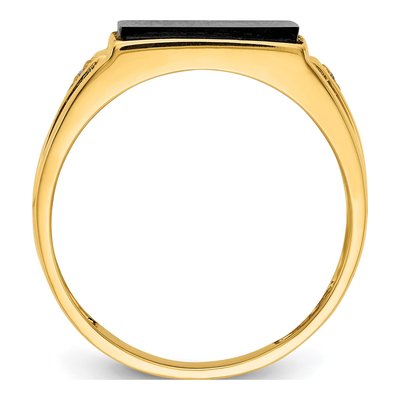 Men's 10K Yellow Gold Onyx Diamond Ring Mounting – view 3