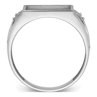 Men's 10K White Gold Cushion Onyx Ring Mounting – view 2