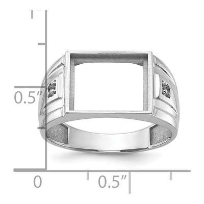 Men's 10K White Gold Cushion Onyx Ring Mounting – view 3