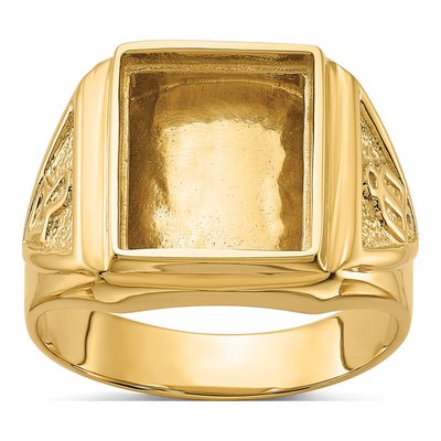 Men's 10K Yellow Gold Masonic Ring Mounting