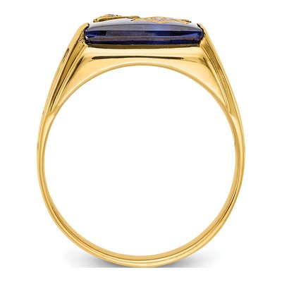 Men's 10K Yellow Gold Diamond Masonic Ring – view 2