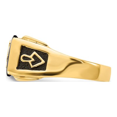 Men's 10K Yellow Gold Diamond Masonic Ring – view 3