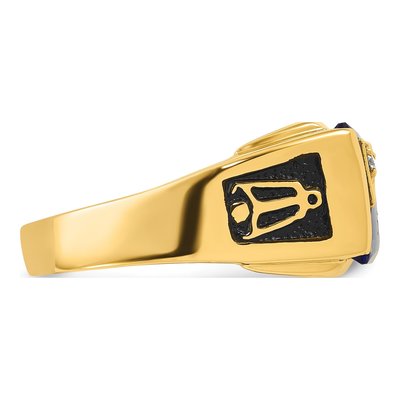 Men's 10K Yellow Gold Diamond Masonic Ring – view 7