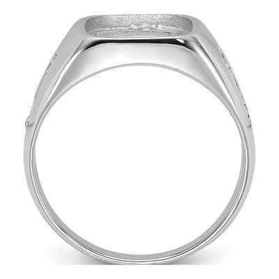 Men's 10K White Gold Masonic Ring Mounting – view 3