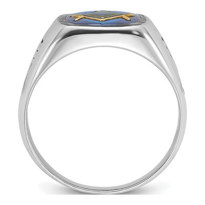 Men's 10K White Gold Masonic Ring – view 2