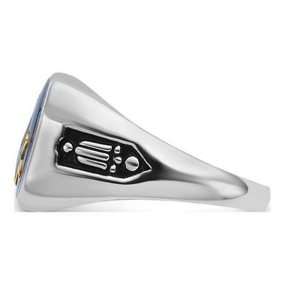 Men's 10K White Gold Masonic Ring – view 3