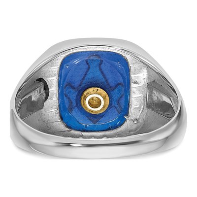 Men's 10K White Gold Masonic Ring – view 5