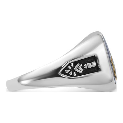 Men's 10K White Gold Masonic Ring – view 7