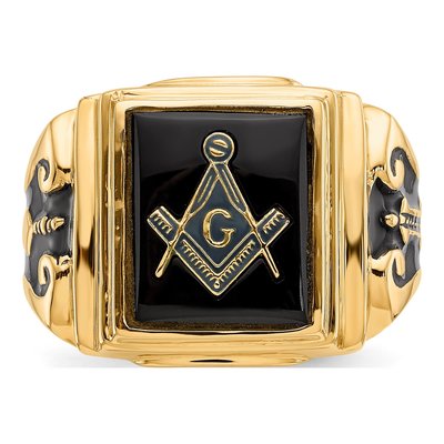 Men's 10K Yellow Gold Masonic Ring Mounting – view 5