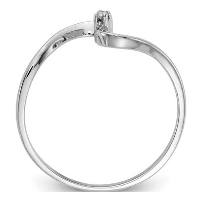 10K White Gold Diamond Wave Ring Mounting – view 2