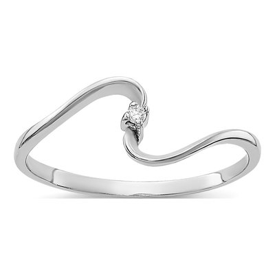 10K White Gold Diamond Wave Ring Mounting