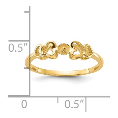 10K Yellow Gold Pearl Ring Mounting – view 3