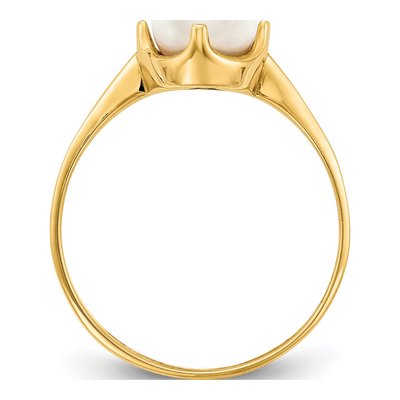 10K Yellow Gold Freshwater Cultured Pearl Round Ring – view 3