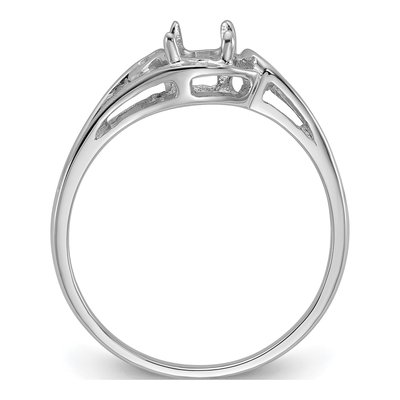10K White Gold Oval Ring Mounting – view 2