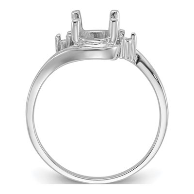 10K White Gold Oval Ring Mounting – view 2