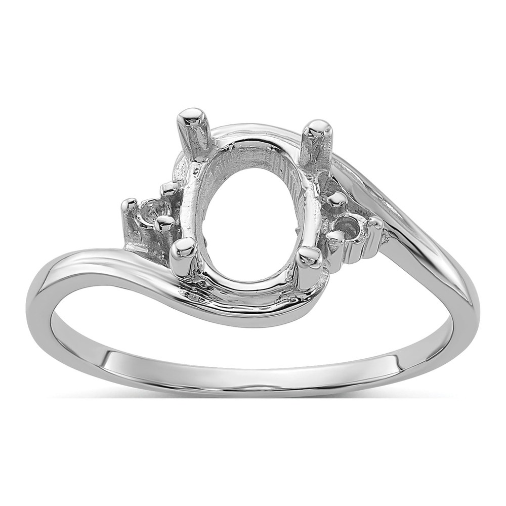 10K White Gold Oval Ring Mounting