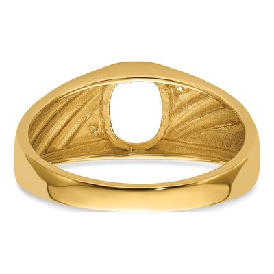Men's 10K Yellow Gold Oval Onyx Ring Mounting – view 4